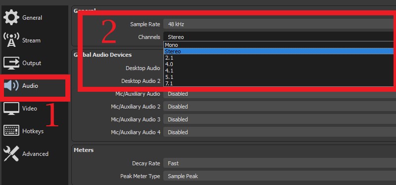 Melhores configurações de áudio OBS