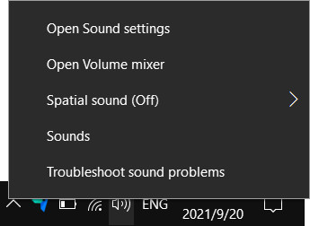 Öffnen Sie den Volume-Mixer