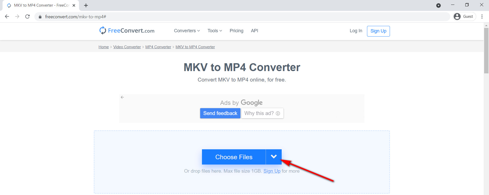 FreeConvertを使用して、MKVをMP4にオンラインで無料で変換します