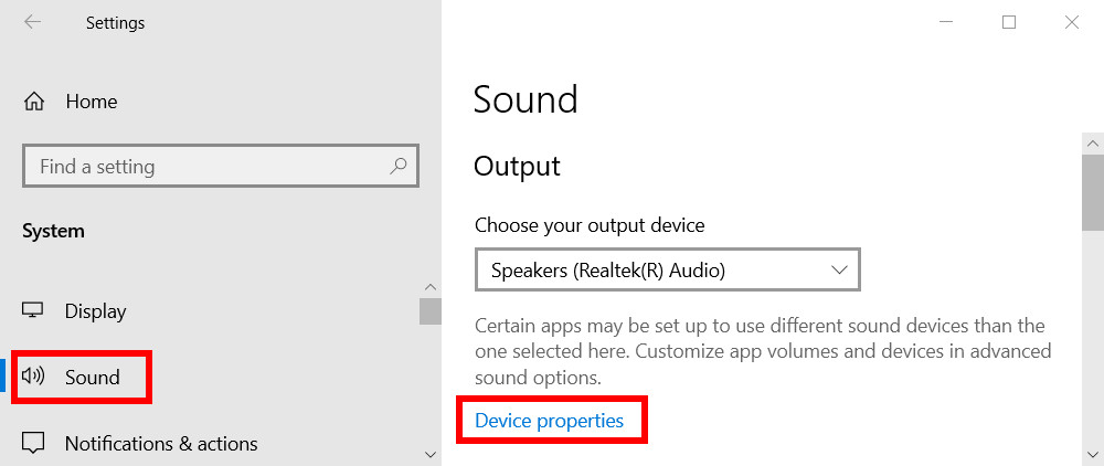 Go to the Sound settings on device