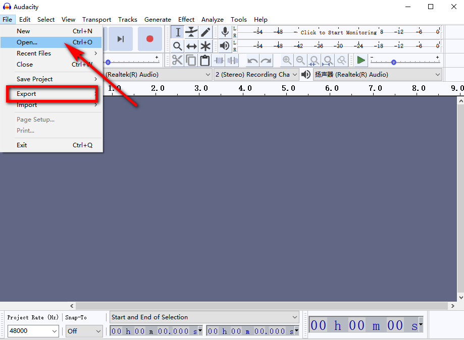How to extract audio from video audacity