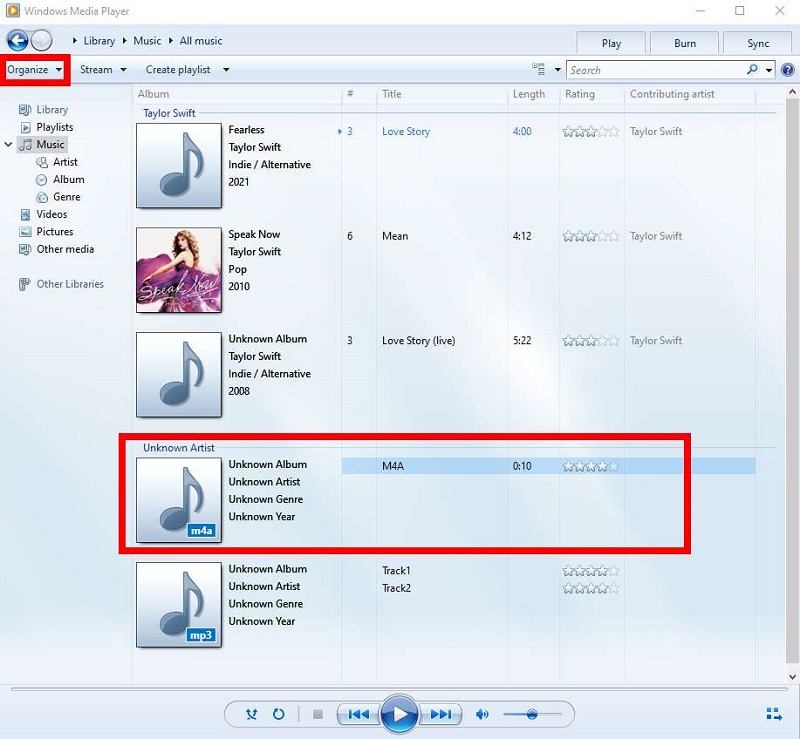 Konvertieren Sie M4A in MP3 mit dem Windows Media Player