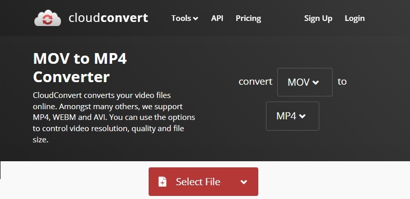 Converter MOV para MP4 Online