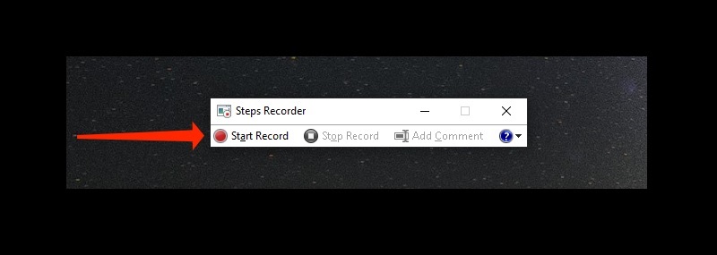 لقطة شاشة على الكمبيوتر المحمول ASUS مع Step Recorder