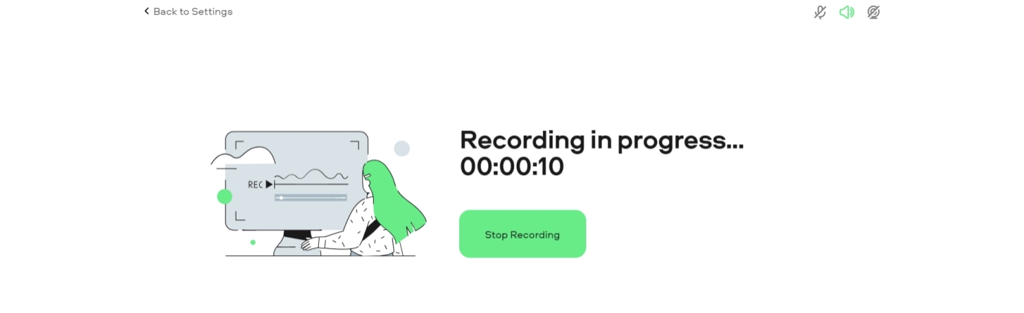click the Stop Recording button to stop recording