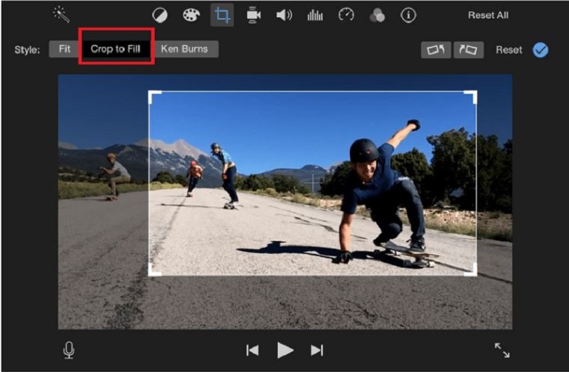 Crop a video with iMovie