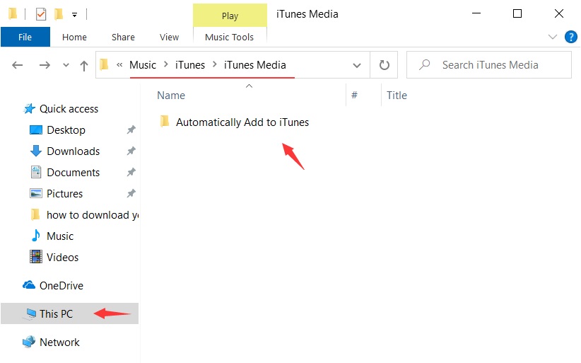 File scaricato incollato per aggiungerlo automaticamente a iTunes