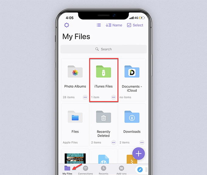 Arquivos de documentos do iTunes de Readdle