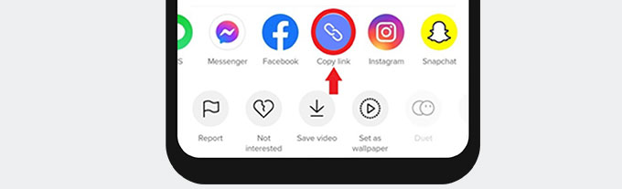 Copy the link from TikTok