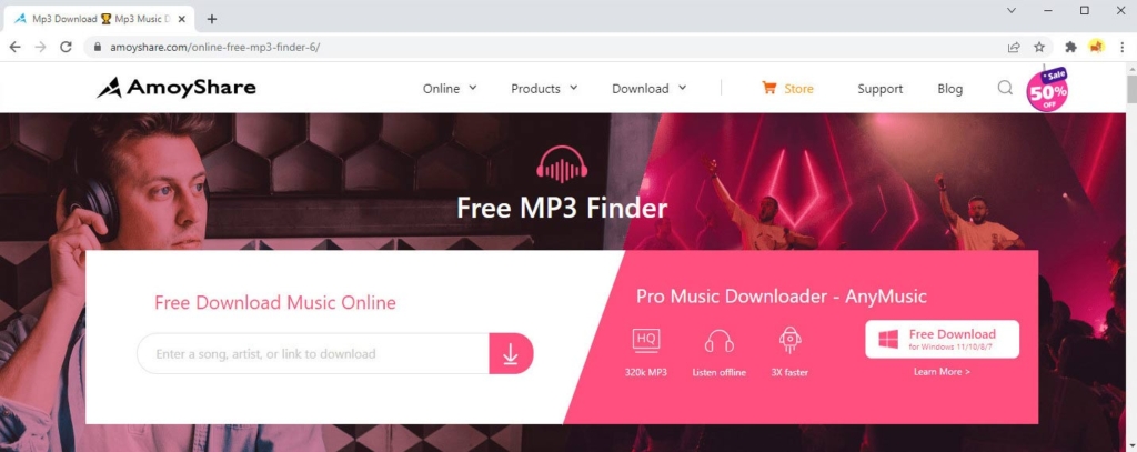AmoyShare 무료 MP3 찾기