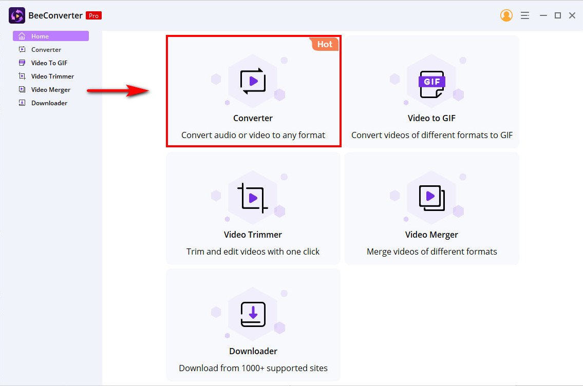 قم بتشغيل برنامج BeeConverter