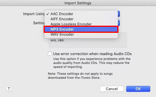 Set MP3 as output format