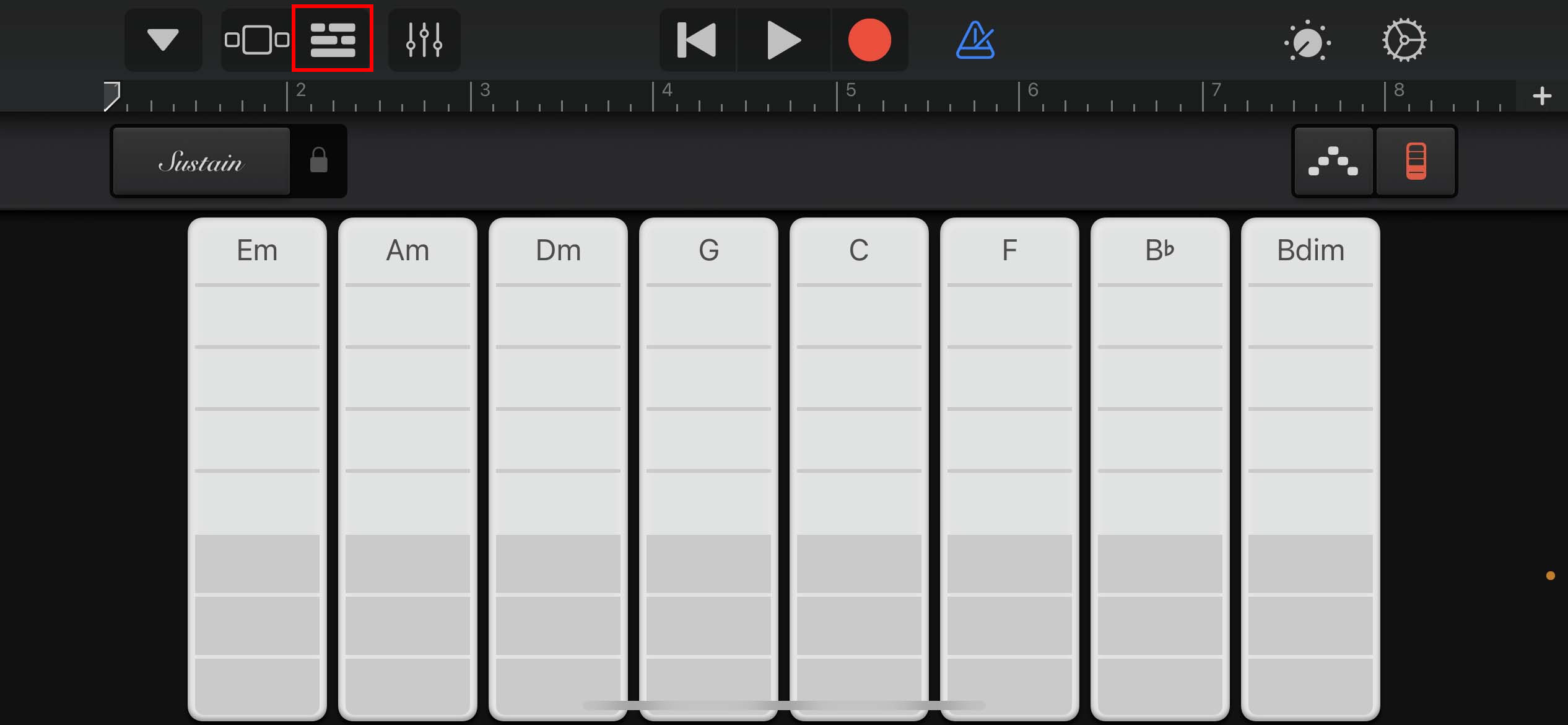 Tocca l'icona del registratore audio