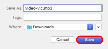 Guarde el archivo convertido en VLC
