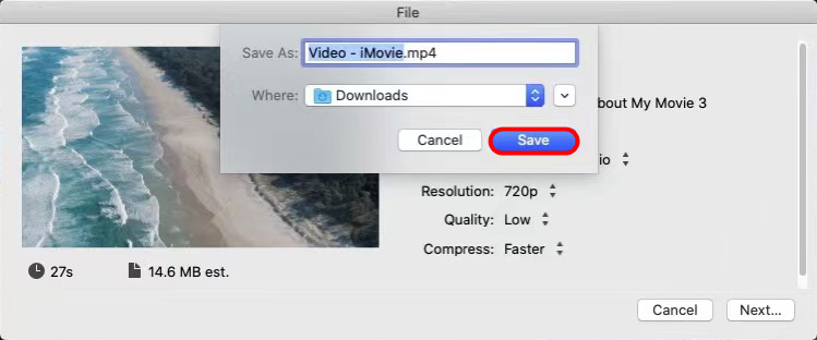 Compress MP4 file on iMovie