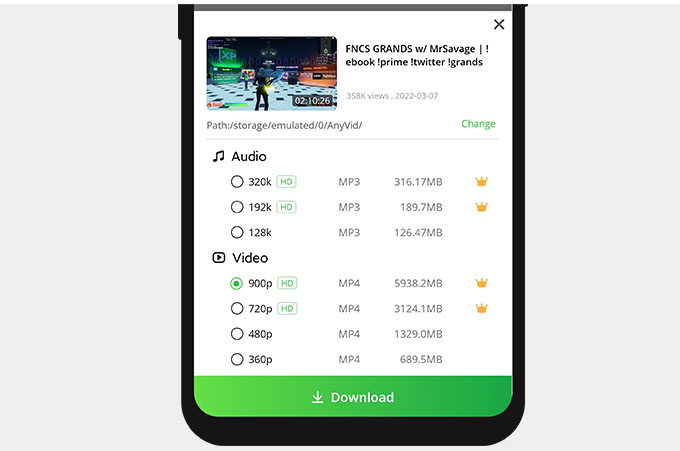 Save Twitch VOD on Android