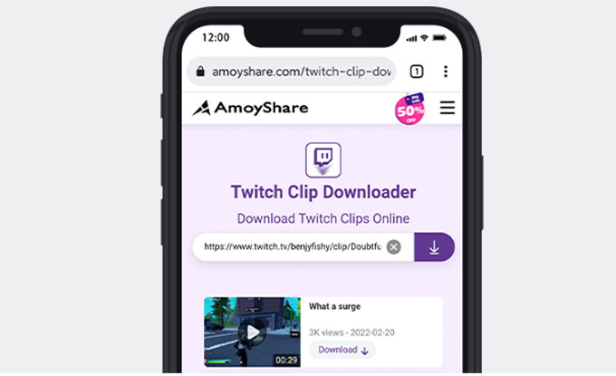 Search for Twitch VOD on iPhone