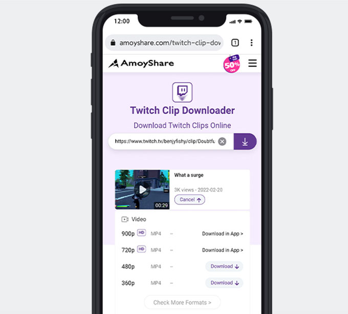 Download Twitch VOD on iPhone