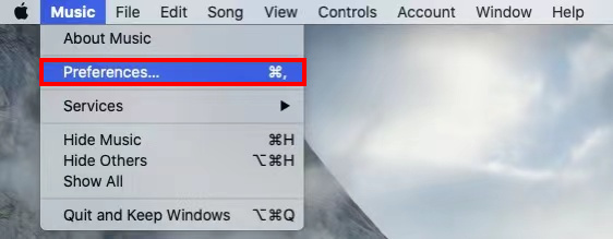 iTunesで環境設定を押す