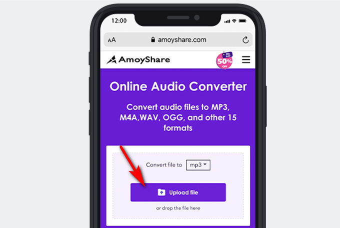 Add a video file to Online Audio Converter