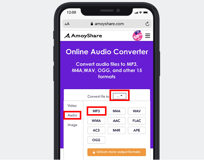 Select an output audio file online