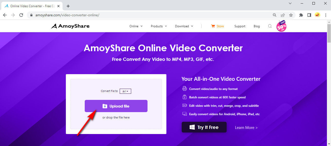 Upload MKV file to online video converter