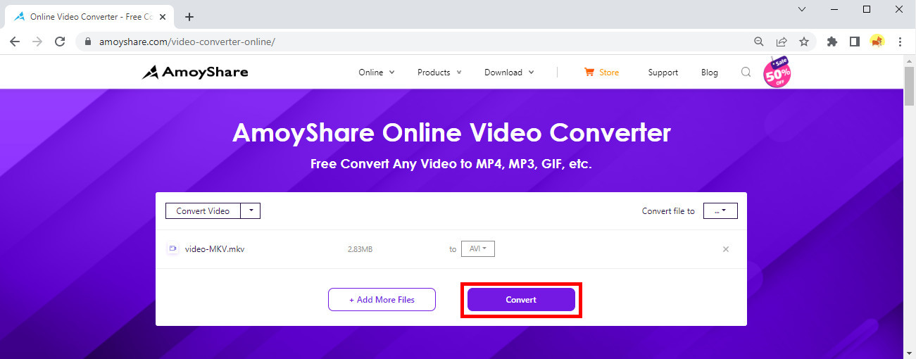 Converter MKV para AVI online