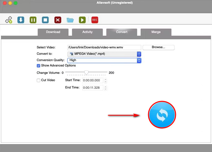Change WMV to MP4 on Mac with Allavsoft