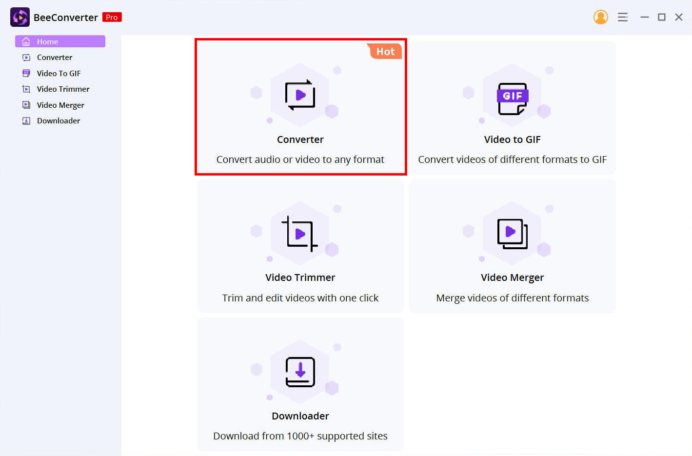 Accédez à l'élément Convertisseur vidéo