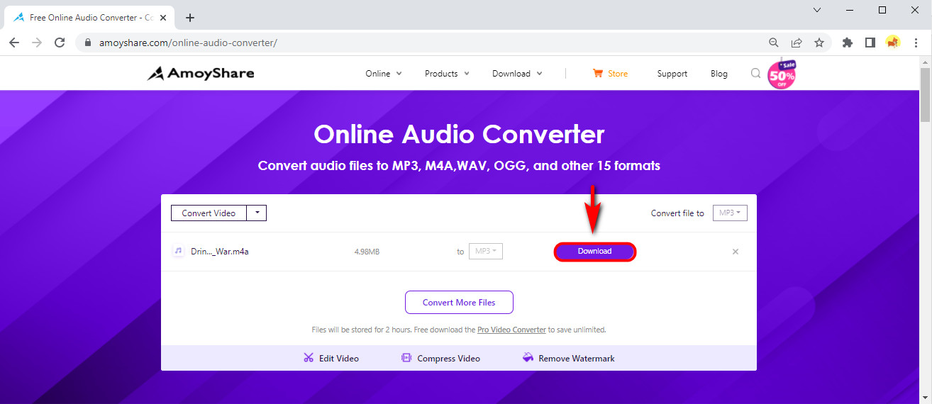 Converter M4A para MP3 online