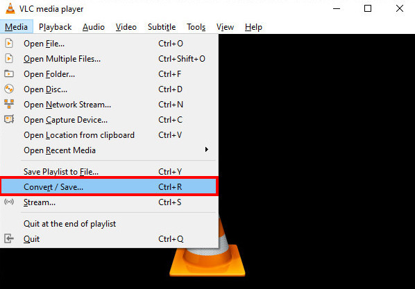 Click on the Convert option to change MKV into AVI on VLC