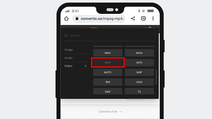 Select-MP4-format-from-the-drop-down-list