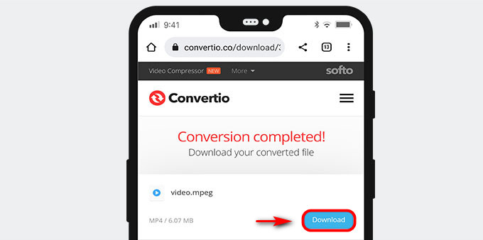 Baixe o arquivo de vídeo convertido online