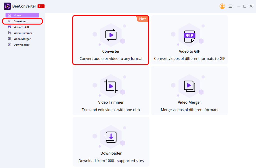 Choose the Converter section