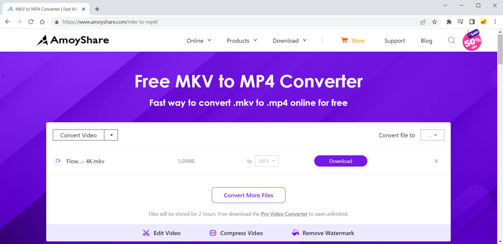 Download converted MP4 video