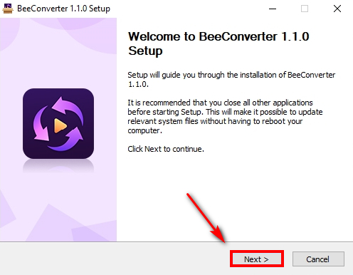 ابدأ في تثبيت محول الفيديو - BeeConverter