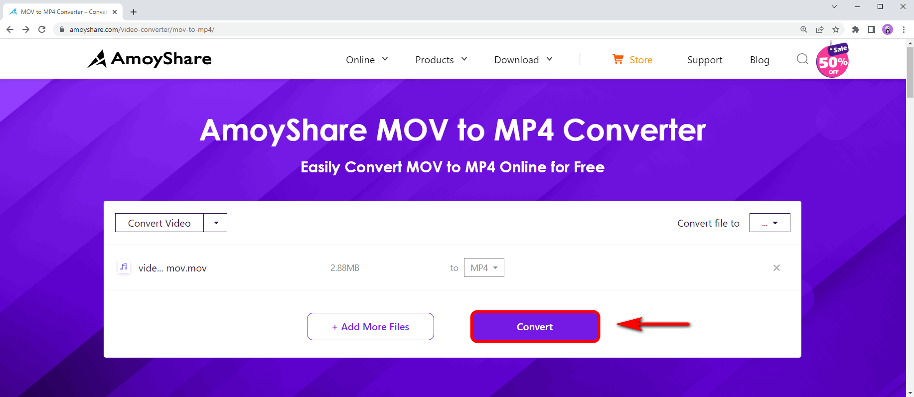 Convert MOV file on Windows