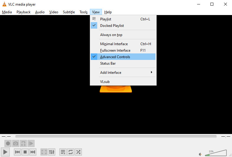 Enable the Advanced Control on VLC