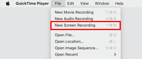 Wählen Sie die Option „Neue Bildschirmaufzeichnung“.
