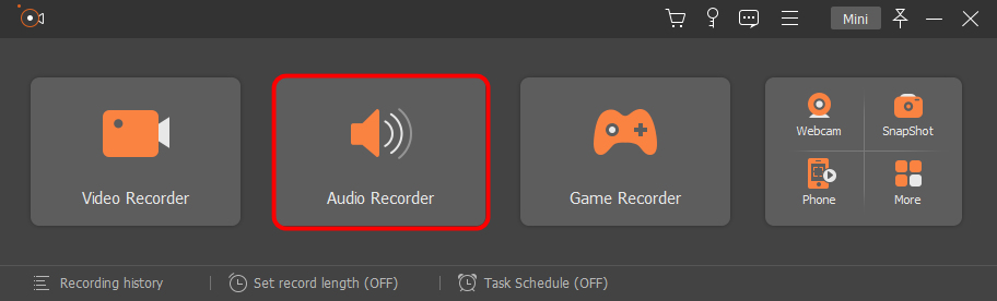 Choose the Audio Recorder tab