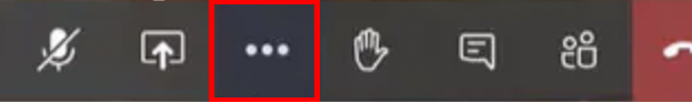 Haga clic en el icono de puntos suspensivos para grabar las reuniones de Teams