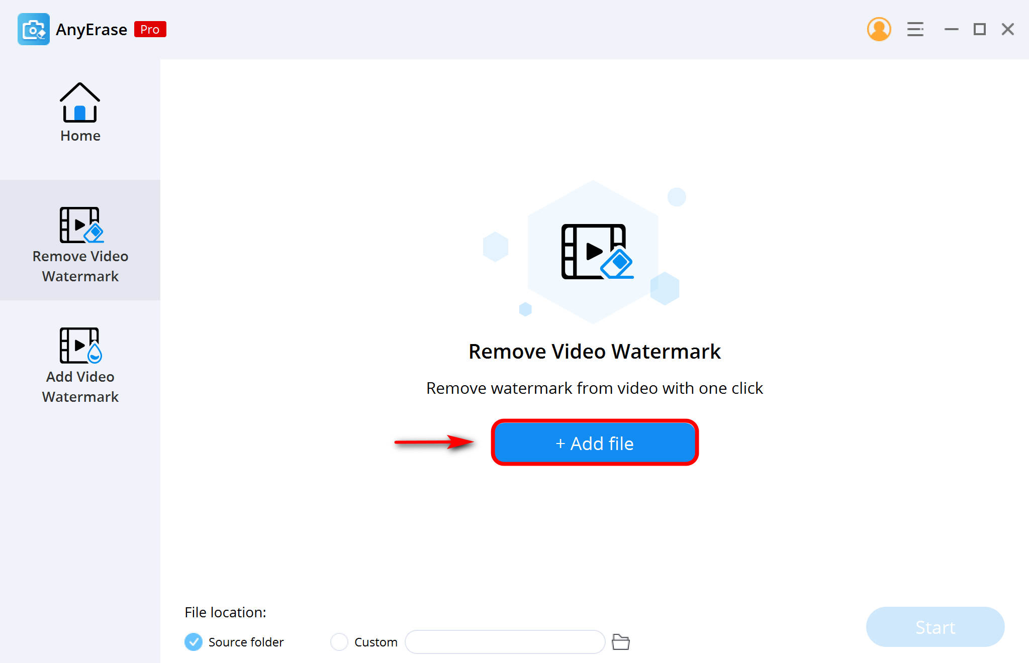 Selecione um vídeo para enviar clicando no botão Adicionar arquivo