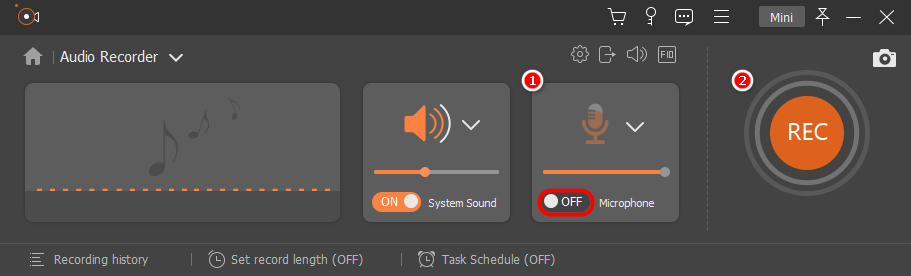 Schalten Sie das Mikrofon aus, um internes Audio auf dem Mac aufzunehmen
