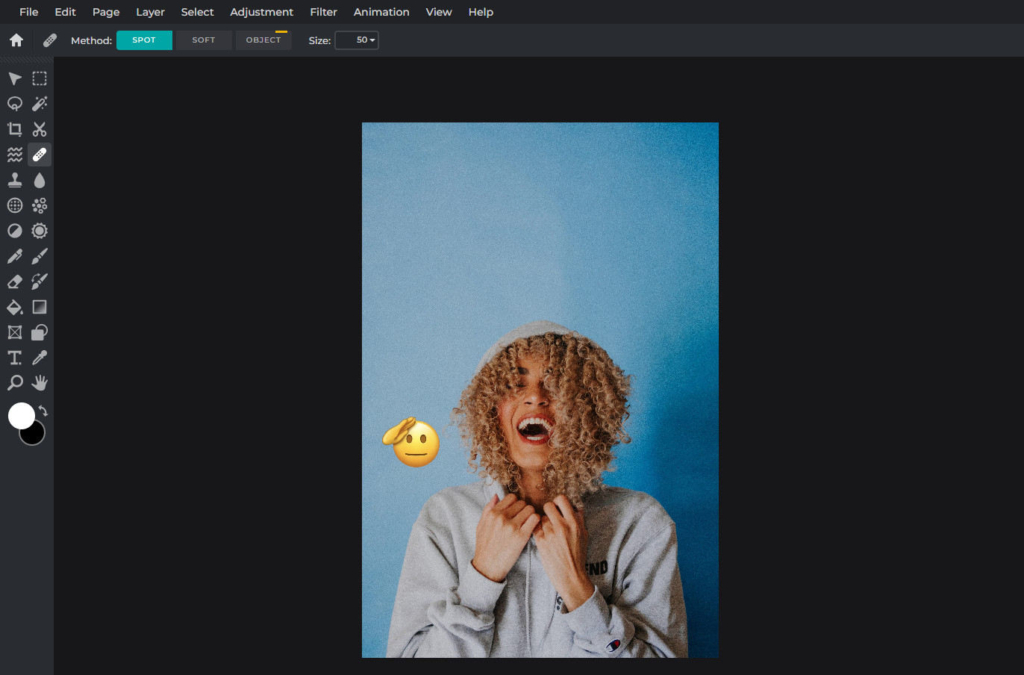 Guia de remoção de emojis do Pixlr