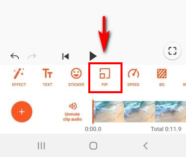 Choose the PIP option to put pictures in video