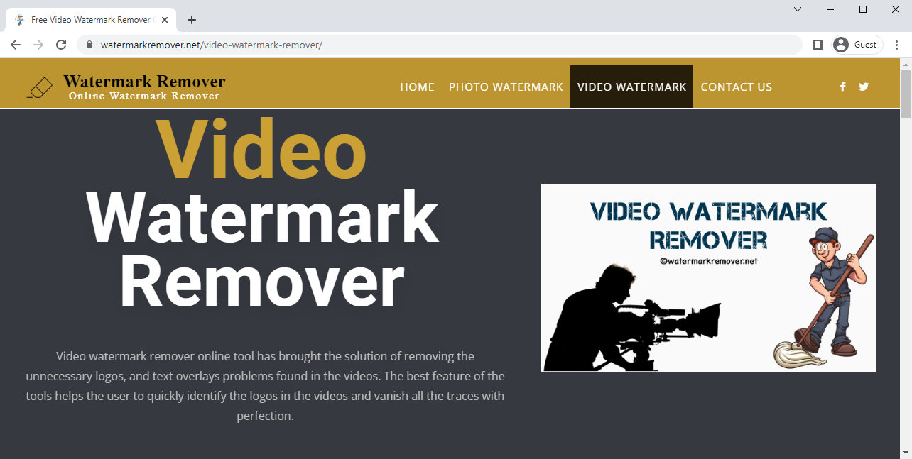 مزيل العلامات المائية بالفيديو - Watermarkremover.net