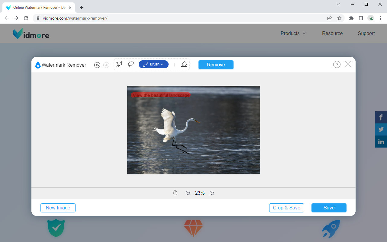 Online image watermark remover - Vidmore