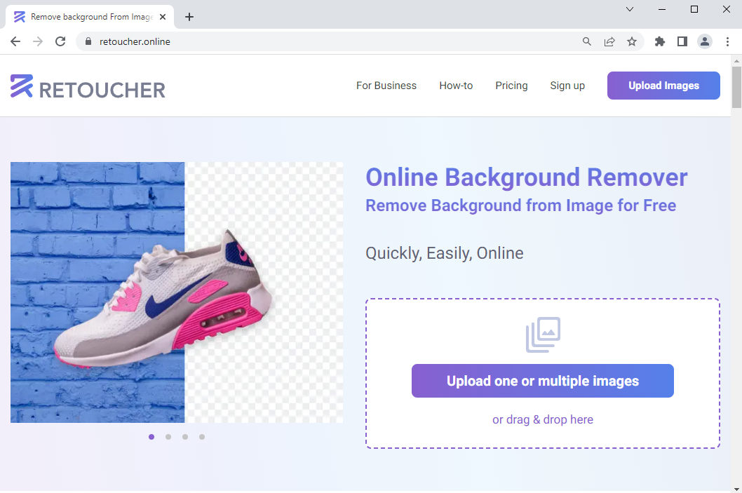 Retoucher Online の Web サイトにアクセスする