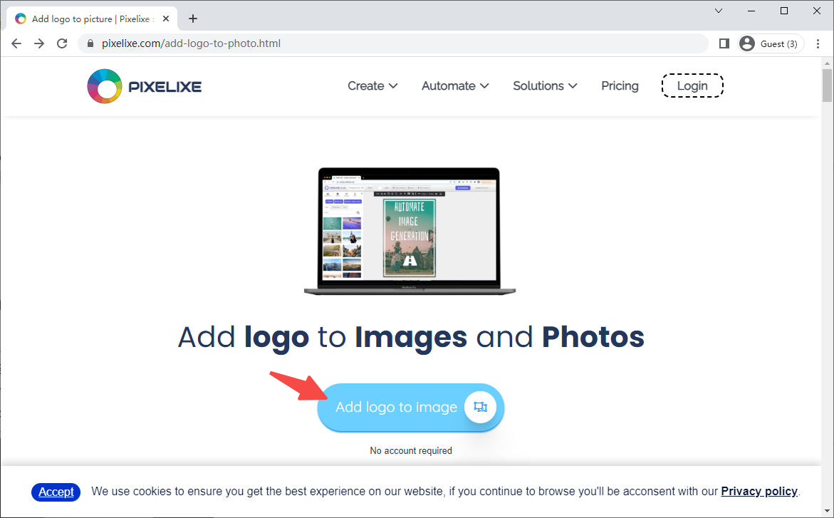 Import image on PIXELIXE