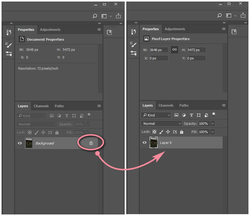 Unlock the layer